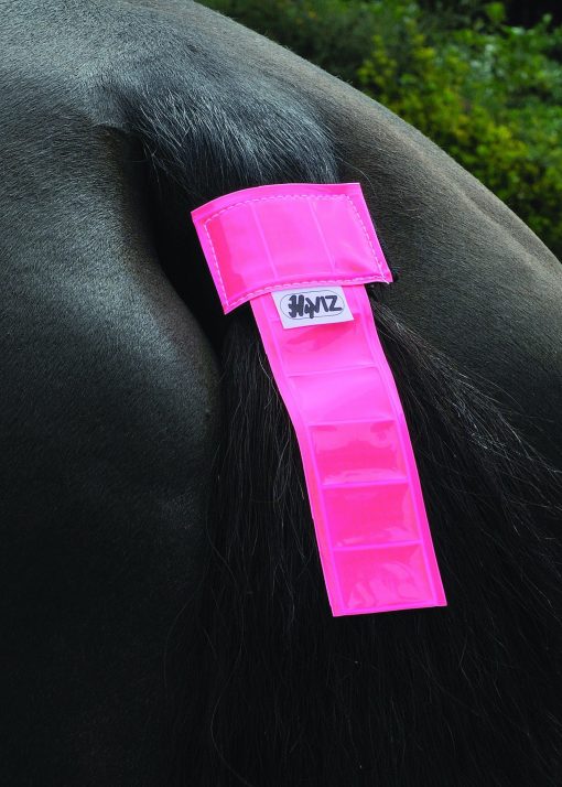 Hy equestrian pink hy vis tail band